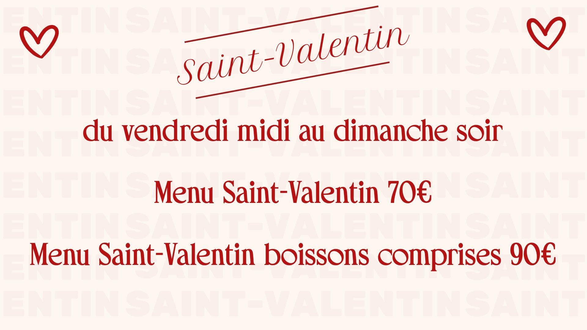 Saint Valentin au restaurant